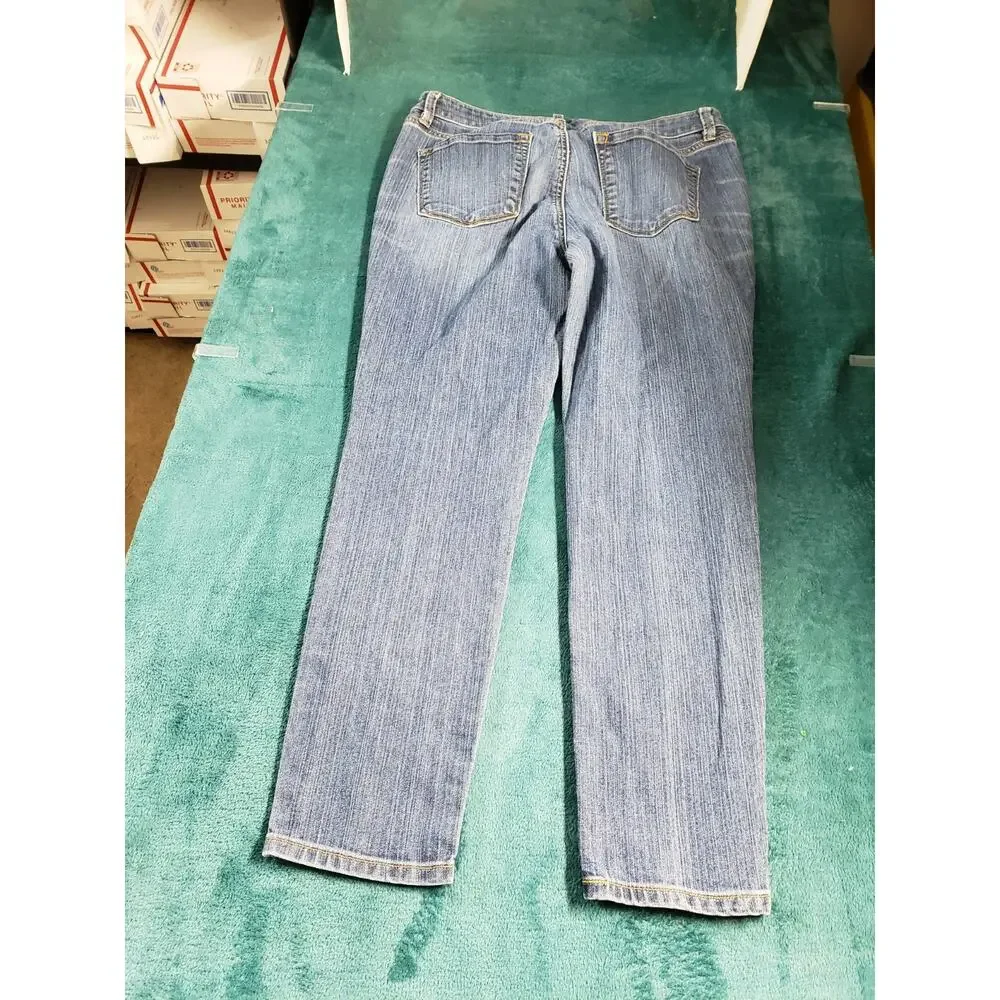 Loft Jeans Size 12 Petite Women Blue Pants Denim Stretch Mid Rise Modern Skinny